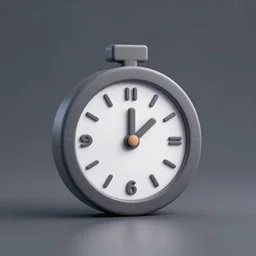 chess clock icon, 3 d rendered, minimalistic