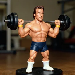 muscular arnold schwarzenegger lifting a weights as nendoroid!, kodak film