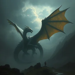 epic fantasy dragon, by caspar david friedrich, matte painting trending on artstation hq