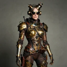 portrait photography of a steampunk humanoid entity by annie leibowitz