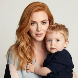 christina hendricks with small kid,