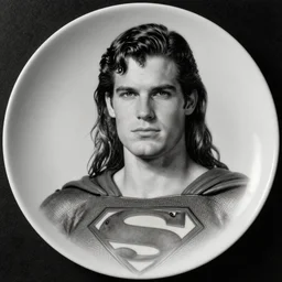 vintage photograph monochrome plate, superhero portrait