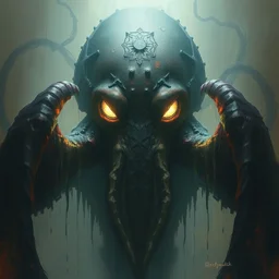 cthulhu, towering over you with 2 glowing eyes, water dripping, highly detailed concept art painting, digital art, trending on arstation, by greg rutkowski and ismail inceoglu