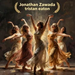 album cover design depicting beautiful dancing women, by Jonathan Zawada, and tristan eaton, digital art