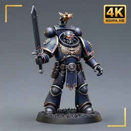 8 0 mm resin detailed miniature of a warhammer 4 0 k futuristic roman warror, product introduction photos, 4 k, full body,