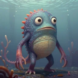 the portrait of a weird anthropomorphic sea creature, medium shot, digital art, by dan mumford, surrealistic, trending on cgsociety