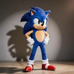 a studio photograph of a RuPaul's Drag Race contestant dressed like Sonic the Hedgehog