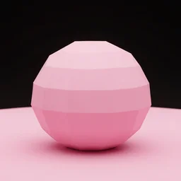low poly render of a pink, black background