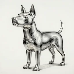 dog by jeff koons,, ink, masterpiece, ultra smooth details