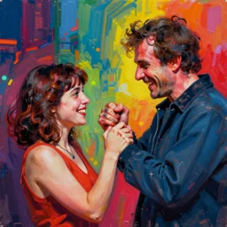 happy and disturbing portrait of todd solondz punching a woman, smiling, vivid colors, neon, art by ( ( ( kuvshinov ilya ) ) ) and wayne barlowe and francis bacon and artgerm and wlop and william - adolphe bouguereau