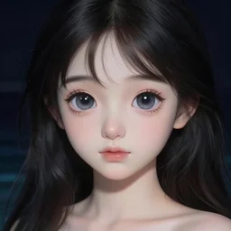 A potrait of a mermaid with big and cute eyes, fine-face, realistic shaded perfect face, fine details. Night setting. Very anime style. Realistic shaded lighting poster by Ilya Kuvshinov katsuhiro, magali villeneuve, artgerm, Jeremy Lipkin and Michael Garmash, Rob Rey and Kentarõ Miura style, trending on art station