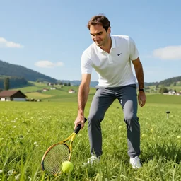 roger federer farming in swiss countryside
