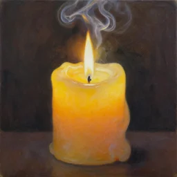 oil painting, ying yong, spirit out of smoke big candle, deep photo, high resolution, art contemporary