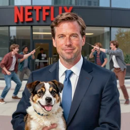 painted portrait of pete buttigieg in front of the netflix offices, nerds are fighting the the background, by grant wood, regionalism style