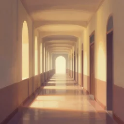 A beautiful digital illustration painting of an unending hallway , 8k resolution deviantart trending on Artstation concept art digital illustration