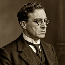 a portrait photo of a 1 9 2 0 s concerned lawyer in a suit with round glasses looking to his right, atmospheric lighting, painted, sepia, intricate, ultra detailed by leesha hannigan, thierry doizon, kai carpenter, well composed, best on artstation, cgsociety, epic, stunning, gorgeous, intricate detail, wow, masterpiece