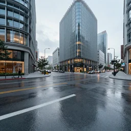 equirectangular 360 vr modern urban street , highly detailed, photorealistic, reflections, smooth, sharp focus, concept art, illustration, beautiful, geometric, trending on artstation, cinematic, featured on behance , artwork by WLOP and Tran, Ross