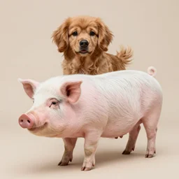 a fusion of a dog and a pig