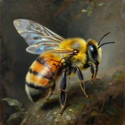 baroque oil painting of a cyberbee