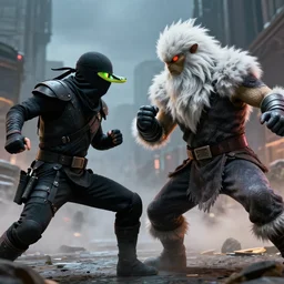 ninja snake eyes and stormshadow fighting, 4k, cinematic, hd