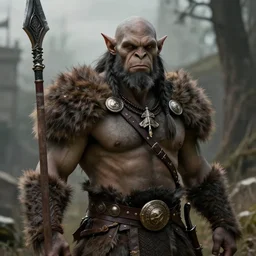 “Portrait of an orc barbarian”