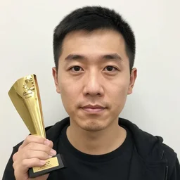 a man who won a price for most square face in the world.