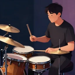 snail plays drums, Digital Art