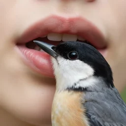 a bird with human lips