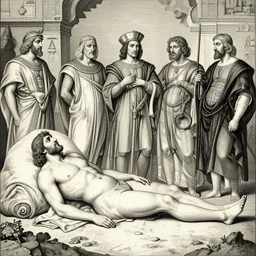 silky judgment Mesopotamian lie, by Edgar Maxence and Ross Tran and Michael Whelan and Da Vinci and Caravaggio and J.M.W Turner and Bruegel intricate line drawings, cinematic, establishing shot, 4k resolution,