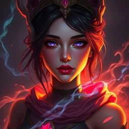portrait of a beautiful girl, maya ali mage, gloomhaven, dynamic lighting, gaudy colors, octane render aesthetic, matte painting concept art, official fanart behance hd artstation by jesper ejsing, by rhads and makoto shinkai and lois van baarle and ilya kuvshinov and rossdraws