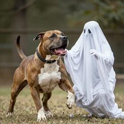 pitbull viciously attacking ghost