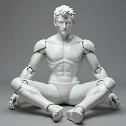 portrait of a futuristic blanco ceramic Spanish prince humanoid robot with a handsome face and muscular body reclining with las piernas abertas, macho, piroca, dotado, gostoso, guapo, trending on cgsociety