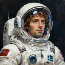 Spaceman in space futuristic portrait, highly detailed, digital painting, artstation, concept art, smooth, sharp focus, illustration, art by artgerm and greg rutkowski and alphonse mucha
