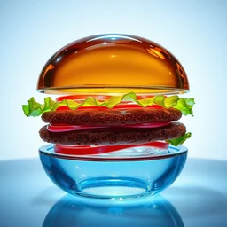 a glass burger made from glass