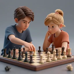 Adam and Eve playing chess, octane render dynamic lighting trending on artstation
