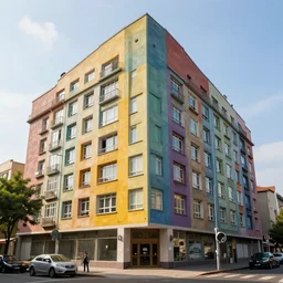 Beautiful Photograph of a Colourful Modern-socialist Building, day-light