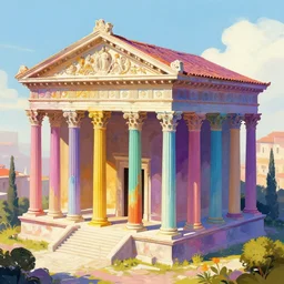 colorful roman temple, concept art, detailed art! dream colorful roman temple, concept art, detailed art! dream colorful roman temple, concept art, detailed art