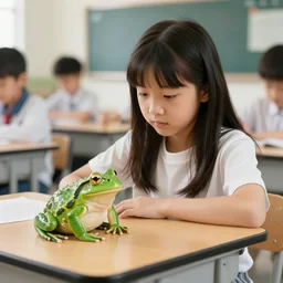 me in the classroom learning about frogs