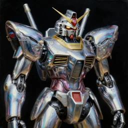 a baroque neoclassicist renaissance closeup portrait of a iridescent chrome whimsical 1 8 0 0 s japanese mecha gundam mantis with big glowing eyes. reflective detailed textures. black background. highly detailed fantasy science fiction painting by moebius, norman rockwell, frank frazetta, and syd mead.