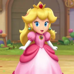 Princess Peach grinning