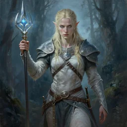 geralt of rivia, ethereal, painting by karol bak