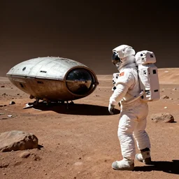 an astronaut on Mars finding a ancient crashed alien mother ship