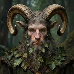 patrick rothfuss as a forest druid with ram horns and leaves in his beard | highly detailed | very intricate | symmetrical | cinematic lighting | award - winning | closeup portrait | painted by donato giancola and mandy jurgens and brian froud | featured on artstation