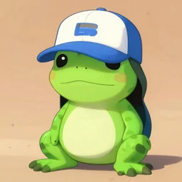 a frog with a baseball hat lisa frank