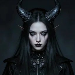 kerli koiv viking hair, darkwave, darksynth character portrait, sharp, digital matte painting, art by luis royo, greg rutkowski, wlop, dramatic lighting, trending on artstation