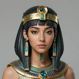 realistic detailed face portrait of a beautiful futuristic egyptian warrior queen bast in alien cyberpunk armor by alphonse mucha, ayami kojima, amano, greg hildebrandt, and mark brooks, female, feminine, art nouveau, cyberpunk, stargate, neo - gothic, gothic, character concept design