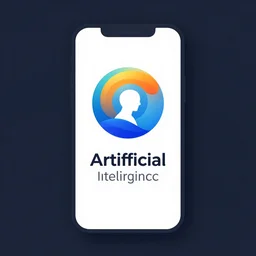 symbolic logo for an app that serves art generated by artificial intelligence, vector illustration