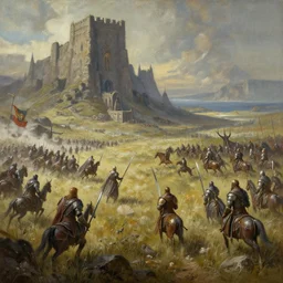 epic middle earth battlefield painting, matte painting