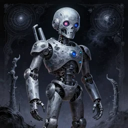 kid rock as a robot, cosmic horror, elegant intricate digital painting artstation concept art by mark brooks and brad kunkle extreme detailed