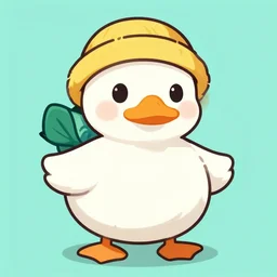 duck with a fish custome anime trending illustration official art